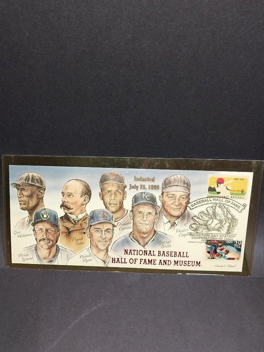 1999 Baseball HOF Induction FDC Envelope Nolan Ryan George Brett